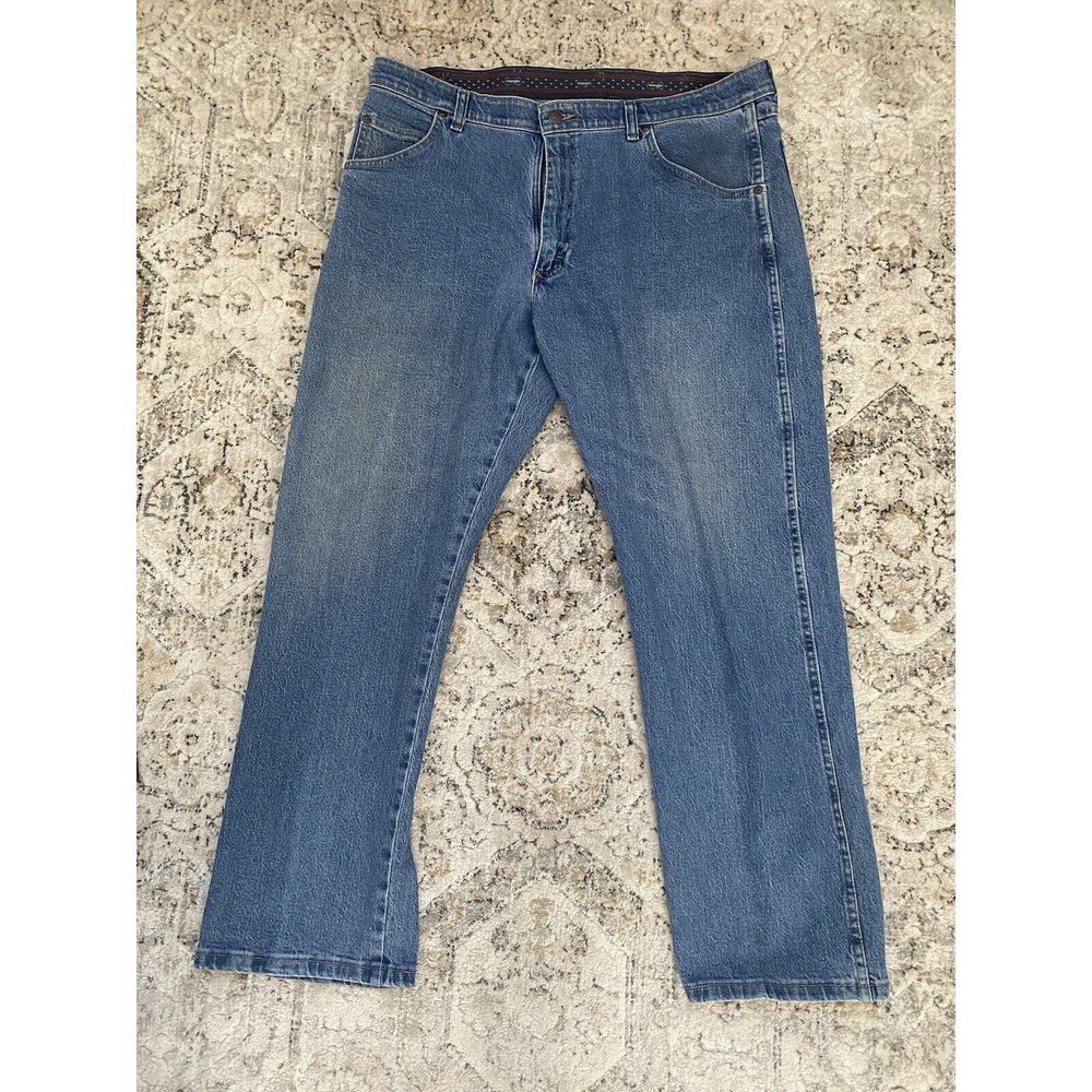 Wrangler Premium Quality Men's Denim Blue Jeans 38x29‎ Regular Fit